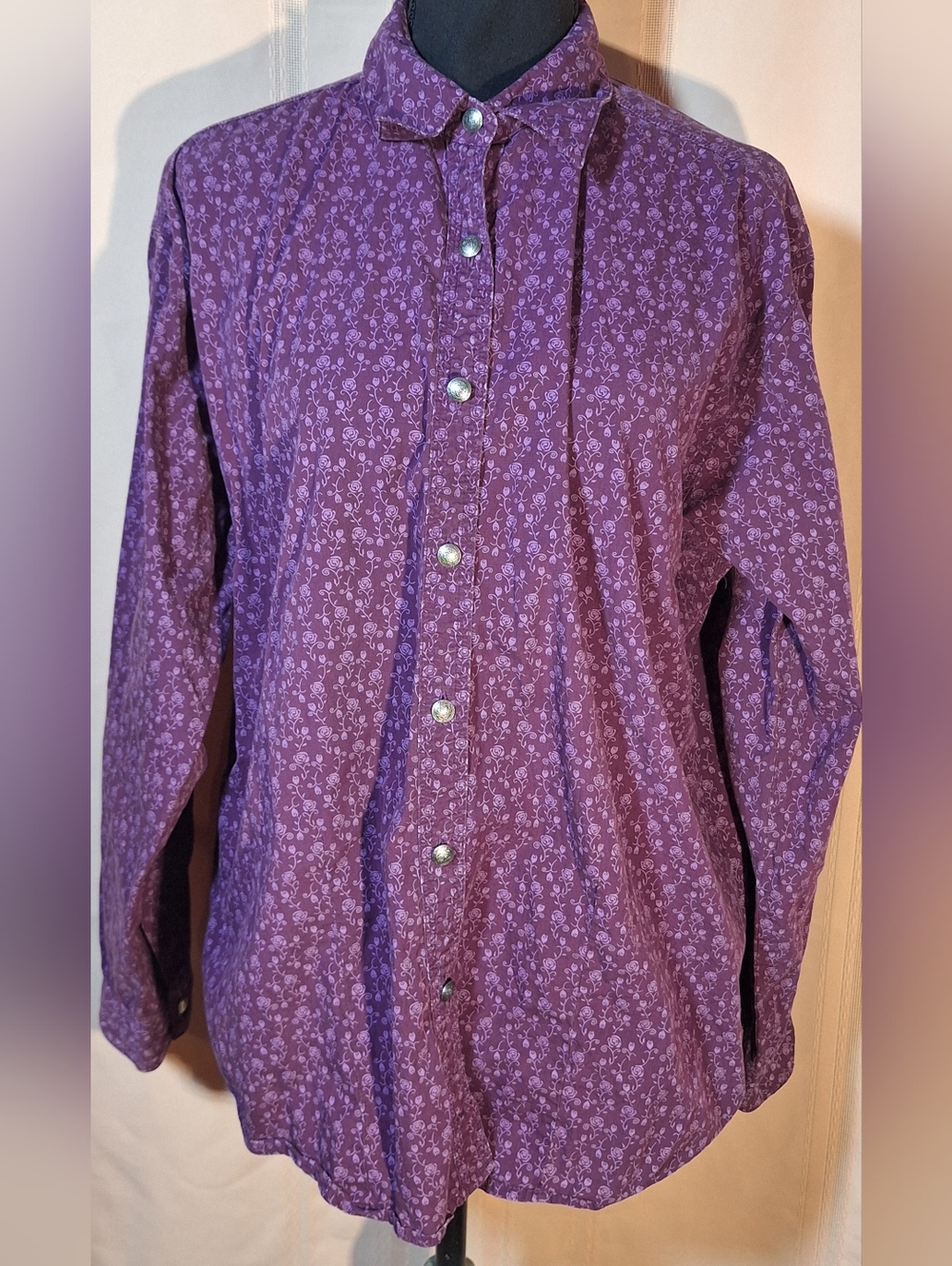 WRANGLER BLUES Purple Floral Button-Down Shirt